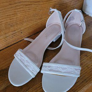 White wedding sandals
